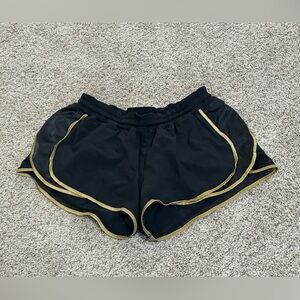 Lululemon Super Squad Short Women’s Size 10 Lined Tennis Run Gym Black Gold Zip